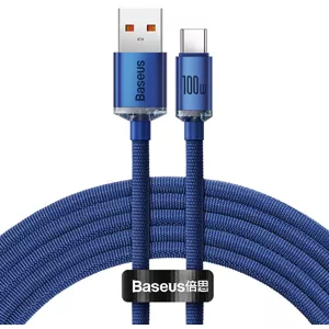 Kábel Baseus Crystal Shine cable USB to USB-C, 100W, 2m (blue)