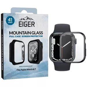 Púzdro Eiger Mountain Glass Full Case for Apple Watch 8 / 7 41mm in Black (EGSP00895)