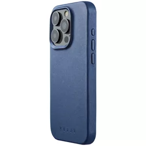Kryt Mujjo Full Leather Case for iPhone 15 Pro - Monaco Blue