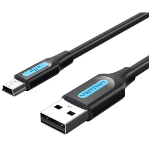 Kábel Vention USB 2.0 A to Mini-B cable COMBC 0.25m Black PVC