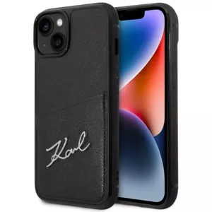 Kryt Karl Lagerfeld iPhone 14 6,1" hardcase black Signature Logo Cardslot (KLHCP14SCSSK)