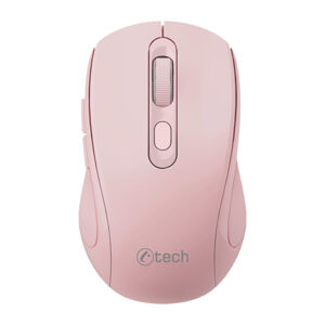 Bezdrôtová myš C-Tech WLM-12, duálny mód, BT5.0, USB, 1600 DPI, ružová WLM-12PK