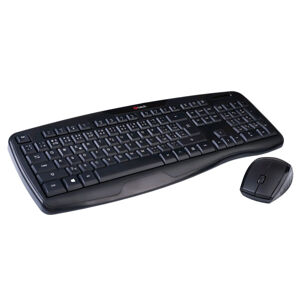 Bezdrôtový set klávesnice a myši C-TECH WLKMC-02 Ergo, CZSK rozloženie, čierny WLKMC-02