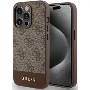 Kryt Guess GUHCP15LG4GLBR iPhone 15 Pro 6.1" brown hardcase 4G Stripe Collection (GUHCP15LG4GLBR)