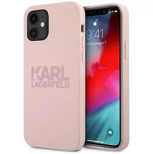 Kryt Karl Lagerfeld KLHCP12SSTKLTLP iPhone 12 mini 5,4" Silicone Stack Logo pink (KLHCP12SSTKLTLP)
