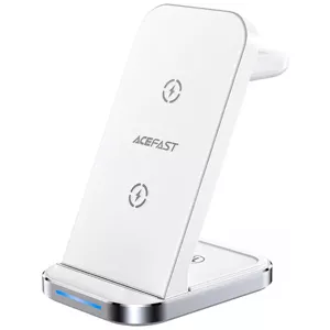 Bezdrôtová nabíjačka 3in1 Qi inductive charger with stand Acefast E15 15W (white) (6974316281986)