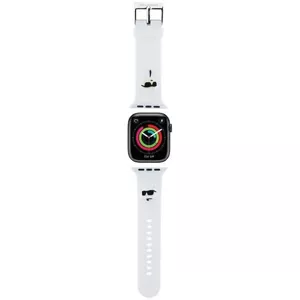 Remienok Karl Lagerfeld Strap KLAWMSLKCNH Apple Watch 38/40/41mm white strap 3D Rubber Karl&Choupette Heads (KLAWMSLKCNH)