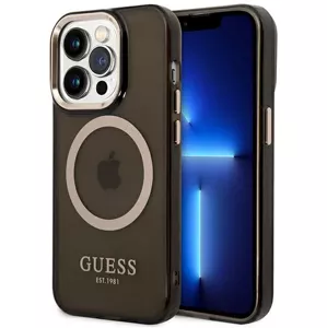 Kryt Guess GUHMP14LHTCMK iPhone 14 Pro 6,1" black hard case Gold Outline Translucent MagSafe (GUHMP14LHTCMK)