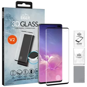 Ochranné sklo Eiger 3D GLASS Case Friendly Tempered Glass Screen Protector for Samsung Galaxy S10+ in Clear/Black (EGSP00505)