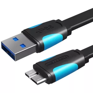 Kábel Vention Flat USB 3.0 A to Micro-B cable VAS-A12-B100 1m Black