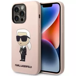 Kryt Karl Lagerfeld iPhone 14 Pro Max 6,7" hardcase pink Silicone NFT Ikonik Magsafe (KLHMP14XSNIKBCP)
