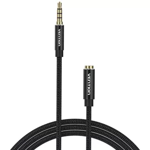 Kábel Vention TRRS 3.5mm Male to 3.5mm Female Audio Extender 3m BHCBI Black