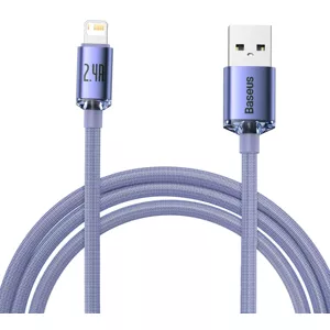 Kábel Baseus Crystal Shine cable USB to Lightning, 2.4A, 2m, purple (6932172602734)