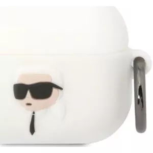 Púzdro Karl Lagerfeld AirPods Pro cover white Silicone Karl Head 3D (KLAPRUNIKH)