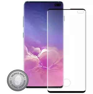 Ochranné sklo Eiger 3D GLASS Case Friendly Tempered Glass Screen Protector for Samsung Galaxy S10+ in Clear/Black