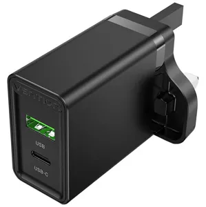 Nabíjačka Vention USB(A+C) Wall Charger FBBB0-UK (18W/20W) UK Black