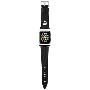 Remienok Karl Lagerfeld strap for Apple Watch 42/44/45mm black Saffiano Karl Heads (KLAWLOKHK)