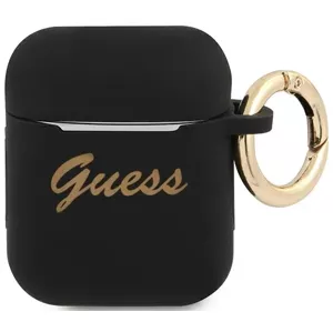 Obal Guess GUA2SSSK AirPods cover black Silicone Vintage Script (GUA2SSSK)