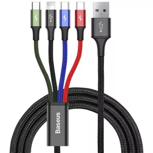 Kábel Baseus Fast USB Cable 4in1 2xUSB-C / Lightning / Micro 3,5A 1,2m - Black