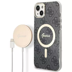 Kryt Guess Case + Charger Set iPhone 14 Plus 6,7" black hard case 4G Print MagSafe (GUBPP14MH4EACSK)