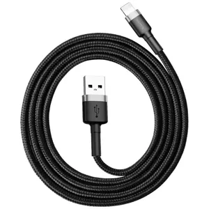 Kábel Baseus Cafule USB Lightning Cable 2,4A 1m (Gray+Black) (6953156274976)