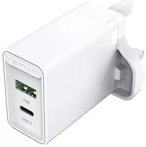 Nabíjačka Vention USB(A+C) Wall Charger FBBW0-UK (18W/20W) UK White