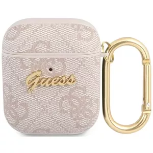 Obal Guess GUA24GSMP AirPods cover pink 4G Script Metal Collection (GUA24GSMP)