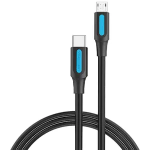 Kábel Vention USB-C 2.0 to Micro-B 2A cable 1m COVBF black