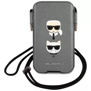 Púzdro Karl Lagerfeld Bag KLHCP12MOPHKCG 6,1" grey hardcase Saffiano Ikonik Karl&Choupette Head (KLHCP12MOPHKCG)