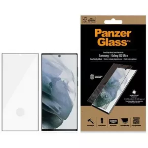 Ochranné sklo PanzerGlass E2E Microfracture Samsung S22 Ultra S908 Case Friendly AntiBacterial  black 7295 (7295)