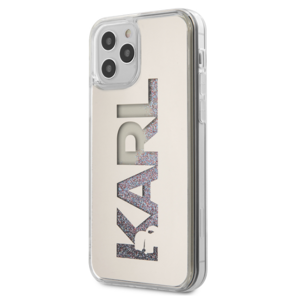 Puzdro Karl Lagerfeld KLHCP12LKLMLGR na Apple iPhone 12 Pro Max Liquid Glitter Multi Mirror strieborné