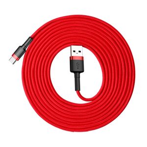 Dátový kábel Baseus Cafule USB/USB-C, opletený 2A, 2m červeno-čierny
