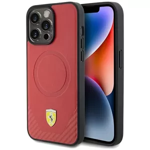 Kryt Ferrari FEHMP15LPTER iPhone 15 Pro 6.1" red hardcase Carbon Metal Logo MagSafe (FEHMP15LPTER)