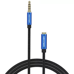 Kábel Vention TRRS 3.5mm Male to 3.5mm Female Audio Extender 1.5m BHCLG Blue