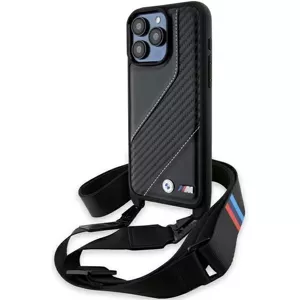Kryt BMW BMHCP15L23PSCCK iPhone 15 Pro 6.1" black hardcase M Edition Carbon Stripe & Strap (BMHCP15L23PSCCK)