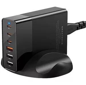Nabíjačka Wall charger Blitzwolf BW-S25, 75W, 3x USB + 3x USB-C (black)