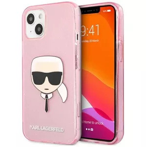 Kryt Karl Lagerfeld KLHCP13SKHTUGLP iPhone 13 mini 5,4" pink hardcase Glitter Karl`s Head (KLHCP13SKHTUGLP)