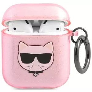 Obal Karl Lagerfeld KLA2UCHGP AirPods cover pink Glitter Choupette (KLA2UCHGP)