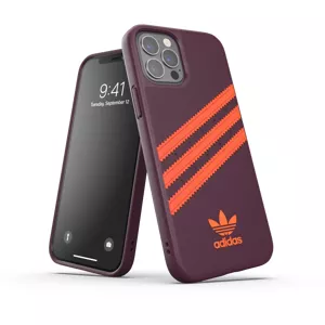 Kryt Adidas OR Moulded Case PU FW20 for iPhone 12 / 12 Pro maroon/solar orange (42257)