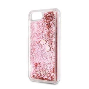 GUHCI8GLHRERG Guess Glitter Floating Hearts kryt pro iPhone 8/SE2 Pink