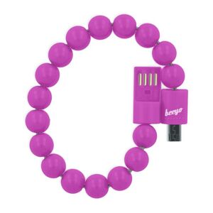 Micro USB kábel Beeyo náramok ružový