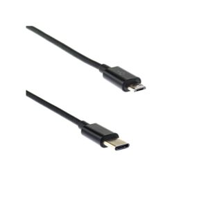 Dátový kábel USB-C/Micro USB 1 m čierny