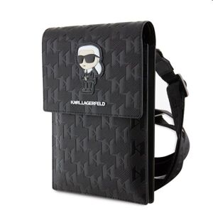 Karl Lagerfeld Saffiano Monogram Wallet Phone Bag Ikonik NFT, black 57983116495