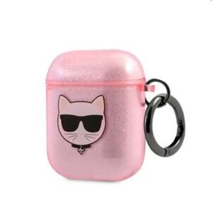 Karl Lagerfeld TPU Glitter Choupette Head obal pre Apple Airpods 12, ružové 57983103559