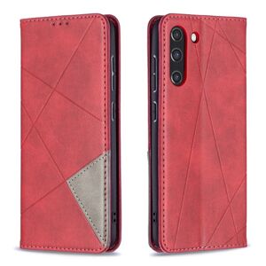 Knižkové puzdro Rhombus červené – Samsung Galaxy S21 FE