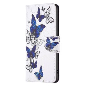 Knižkové puzdro Trendy Cross case Modro-biely motýľ – Samsung Galaxy A55 5G
