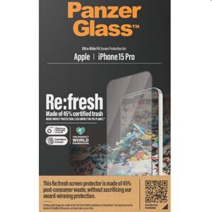 Ochranné sklo PanzerGlass Re:fresh UWF s aplikátorom pre Apple iPhone 15 Pro, čierne 2822