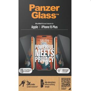 Ochranné sklo PanzerGlass UWF Privacy s aplikátorom pre Apple iPhone 15 Plus, čierne P2811