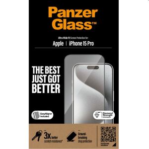Ochranné sklo PanzerGlass UWF s aplikátorom pre Apple iPhone 15 Pro, čierne 2810