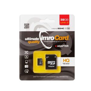 Imro microSD 32GB class 10 UHS-3 s adaptérom